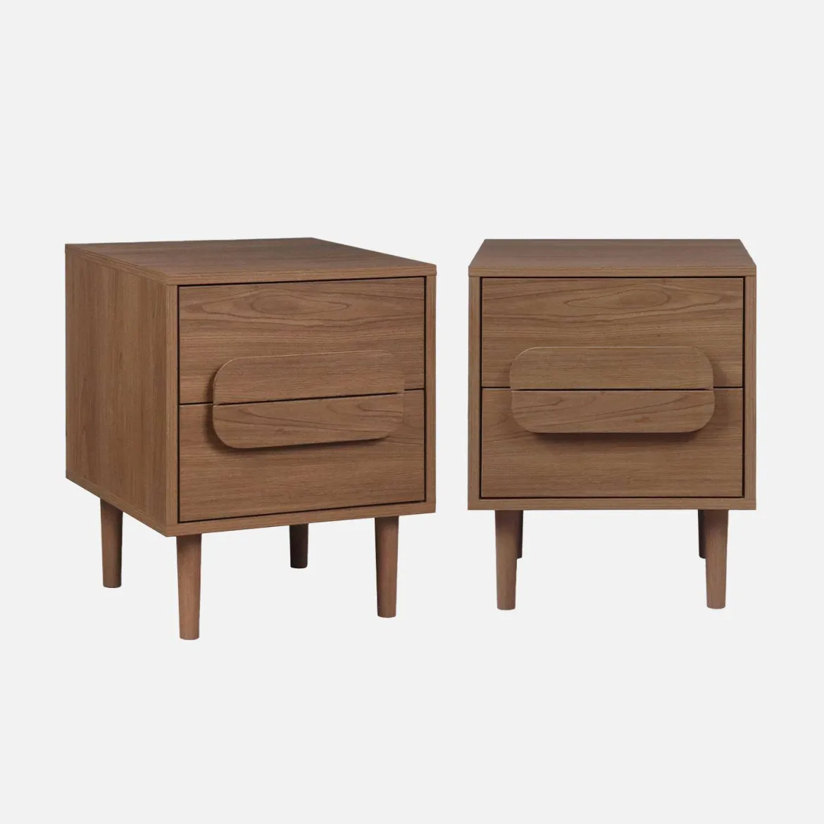 Set 2 comodini vintage effetto legno 2 cassetti