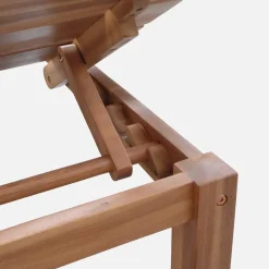 Set 2 lettini prendisole modulari in legno multiposizione con tavolino