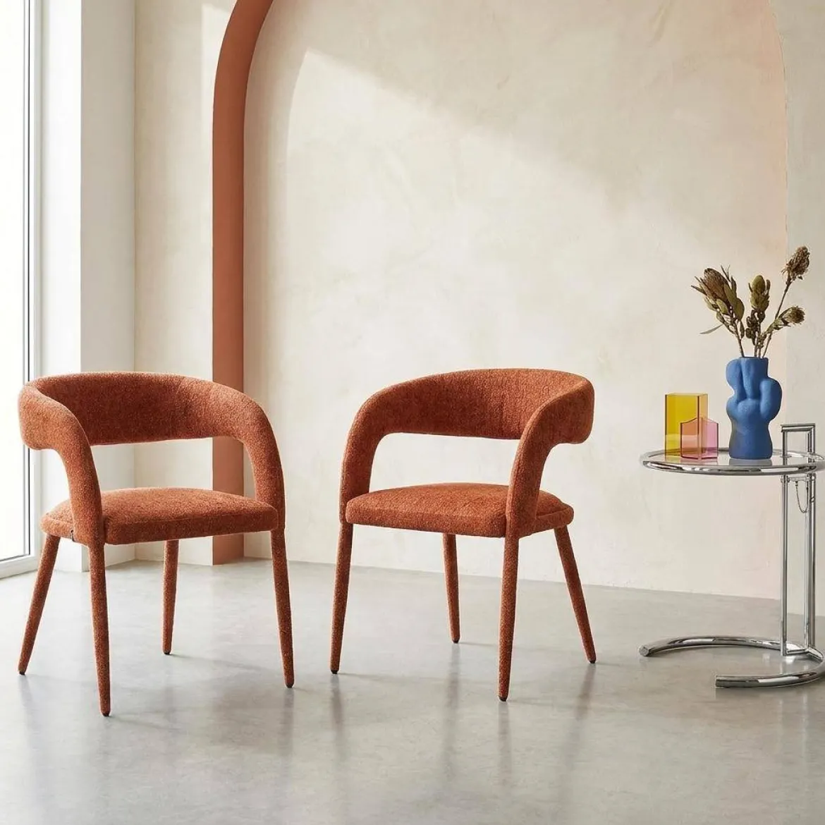 Set 2 poltrone contemporanee in tessuto