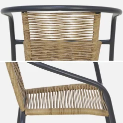 Set 4 poltrone da giardino in resina naturale