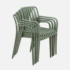 Set 4 poltrone da giardino in plastica
