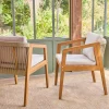 Set 2 poltrone da giardino in legno di acacia con corde