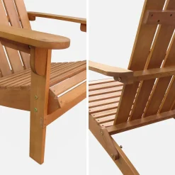 Set 2 poltrone da giardino in legno