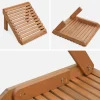 Set 2 poltrone in legno con poggiapiedi