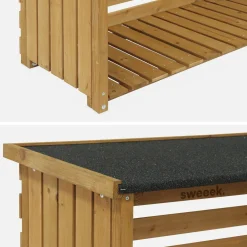 Set 2 portalegna in legno di abete