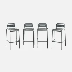 Set 4 sedie alte bistrot in acciaio