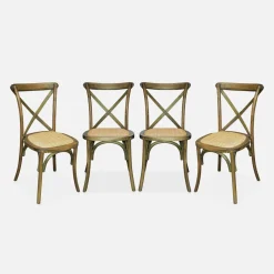 Set 4 sedie da bistrot vintage in legno
