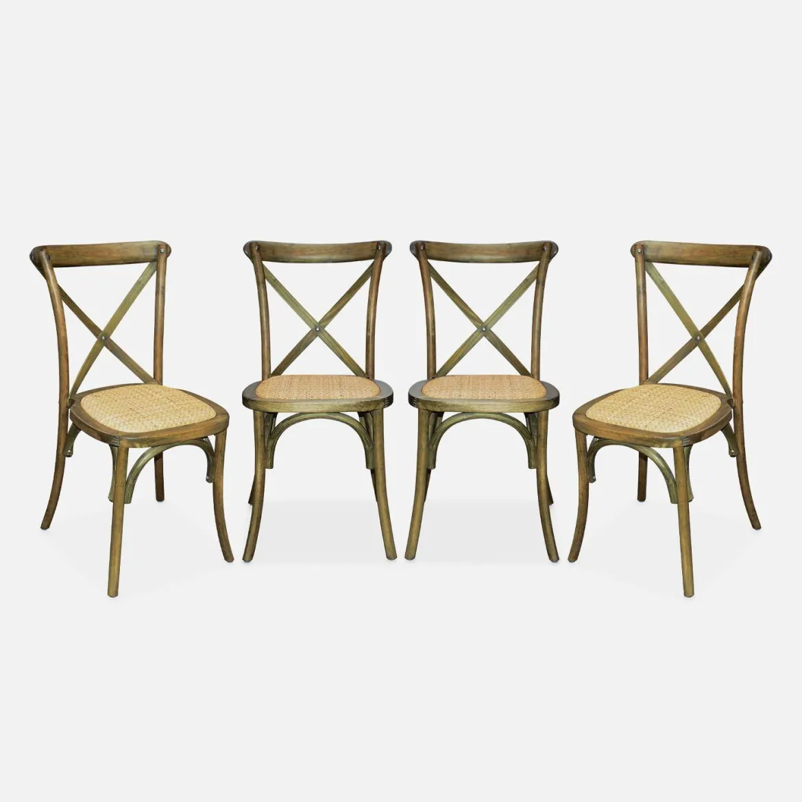 Set 4 sedie da bistrot vintage in legno