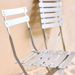 Set 2 sedie da giardino bistrot pieghevole in metallo