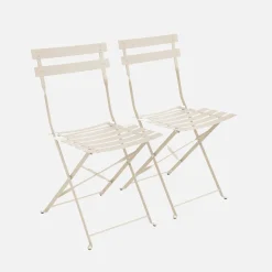 Set 2 sedie da giardino bistrot pieghevole in metallo
