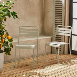 Set 2 sedie da giardino bistrot in acciaio