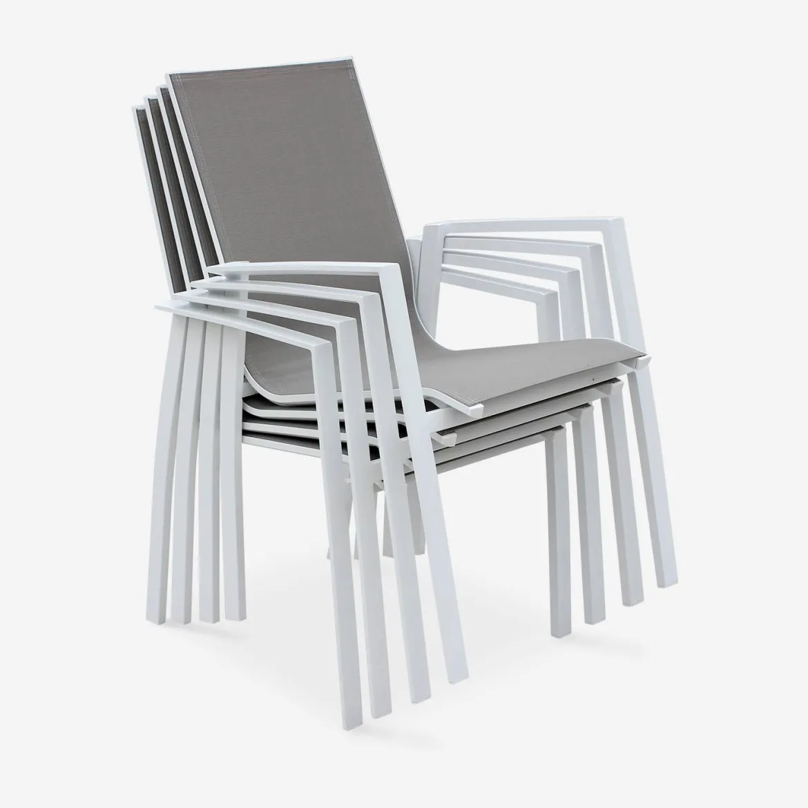 Set 2 sedie da giardino in alluminio e textilene