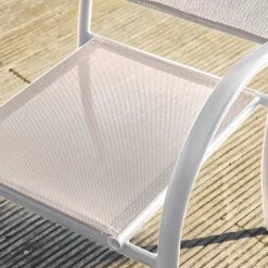 Set 4 sedie da giardino in alluminio e textilene