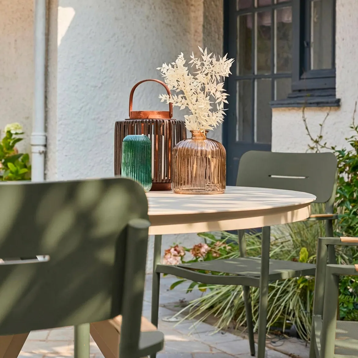 Set 4 sedie da giardino in alluminio e textilene