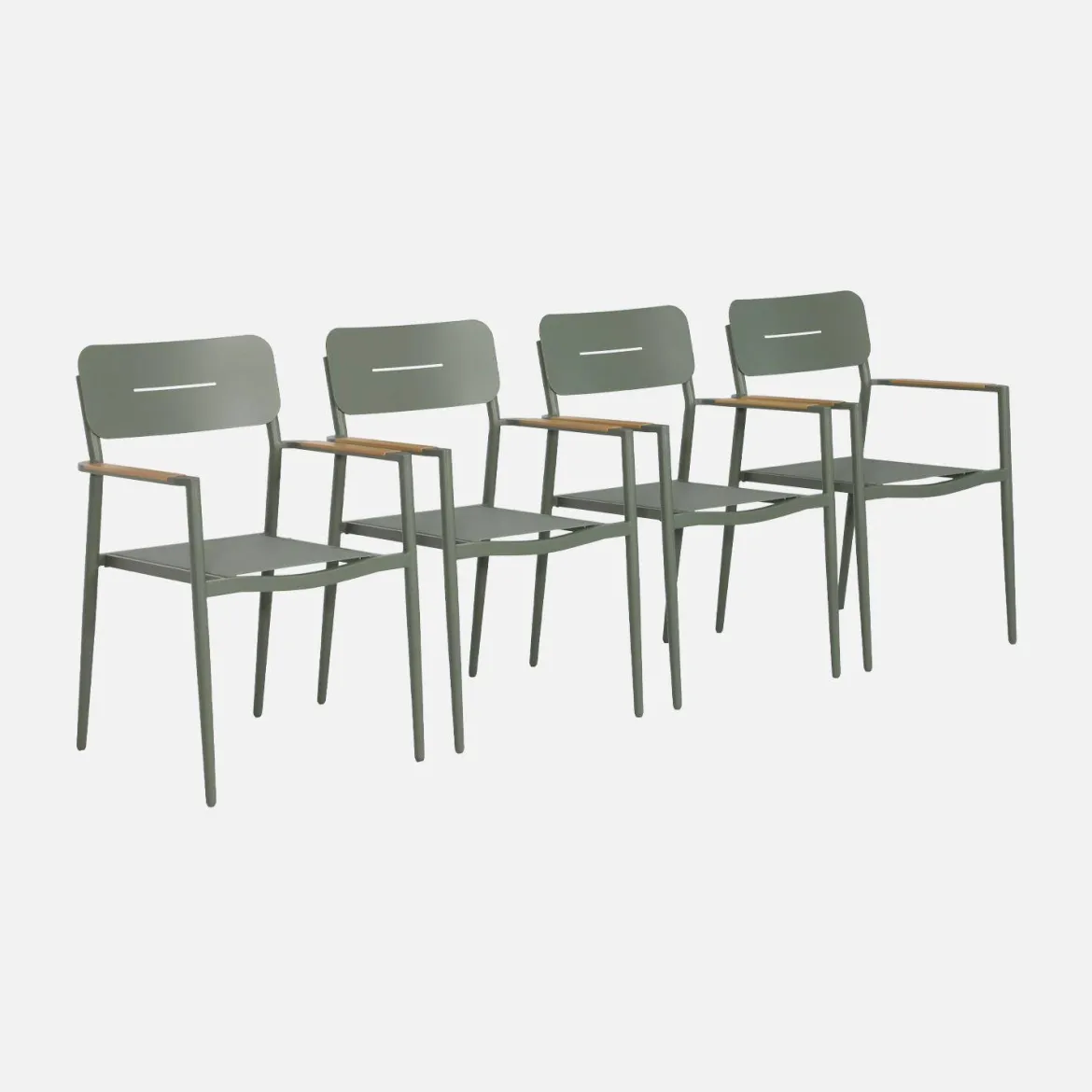 Set 4 sedie da giardino in alluminio e textilene