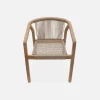 Set 2 sedie impilabili in legno e corda