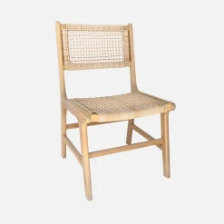 Set 4 sedie in canna e legno