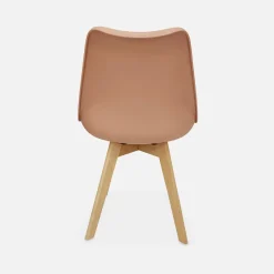 Set 4 sedie scandinave imbottite con gambe in legno