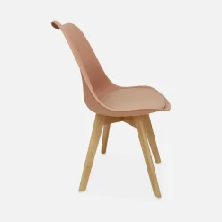 Set 4 sedie scandinave imbottite con gambe in legno