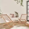 Set 2 sedie sdraio imbottitte in legno