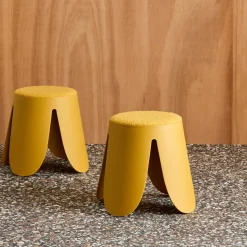 Set 2 sgabelli impilabili per bambini in bouclé testurizzato