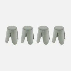 Set 4 sgabelli impilabili in bouclé