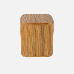 Set 2 tavolini da salotto, comodini con vano, in rattan naturale