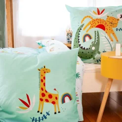 Set biancheria da letto cotone reversibile stampato savana / arcobaleno, 140 cm