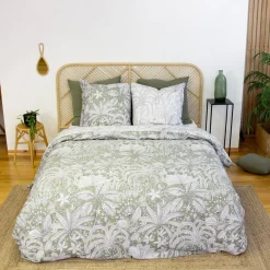 Set biancheria da letto con stampa vegetale, 2 posti