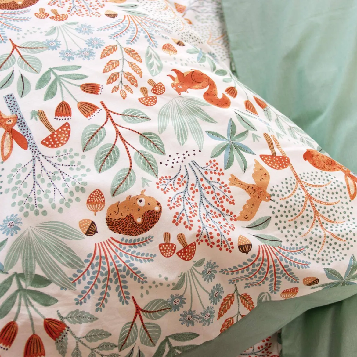 Set biancheria da letto cotone reversibile stampato autunno singola, 140cm
