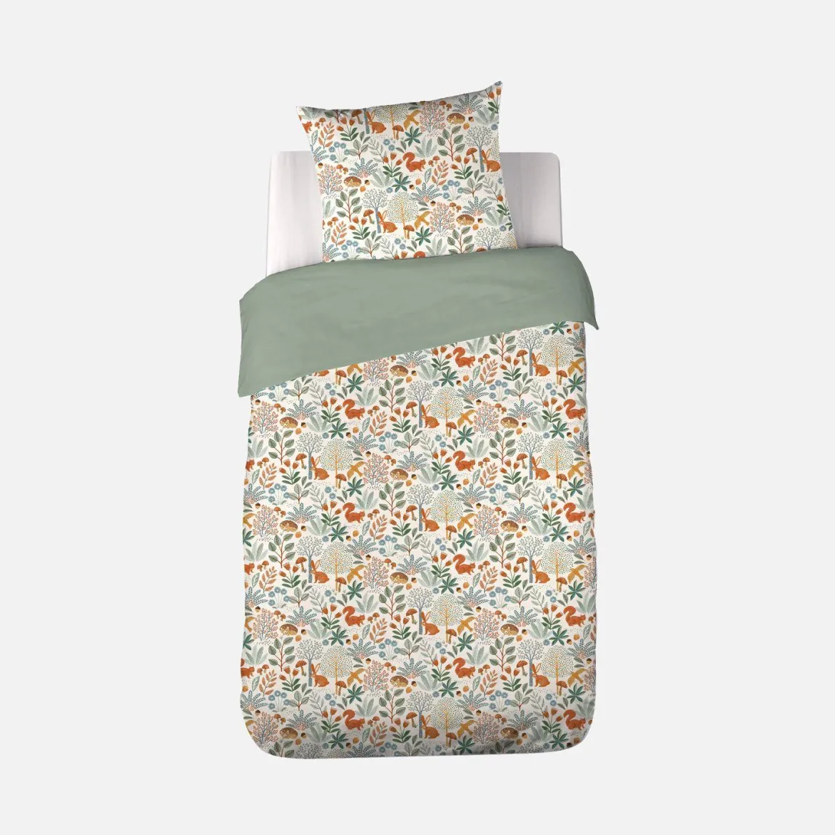 Set biancheria da letto cotone reversibile stampato autunno singola, 140cm