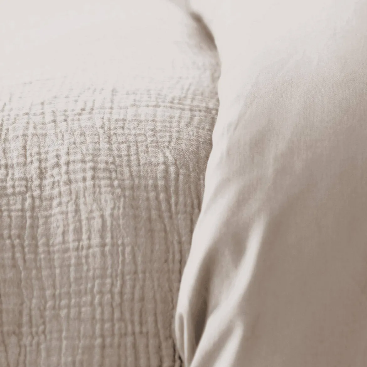 Set biancheria da letto di cotone color ciottolo