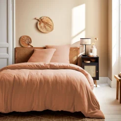 Set biancheria da letto di cotone pesca
