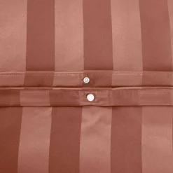 Set biancheria da letto in poliestere effetto satinato a righe sottili 2 posti rosso