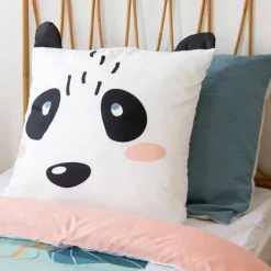 Set biancheria da letto in microfibra reversibile con stampa di panda, 140cm