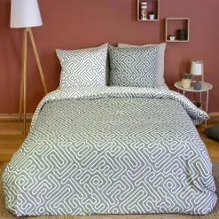 Set biancheria da letto in microfibra reversibile con fantasia, 2 posti
