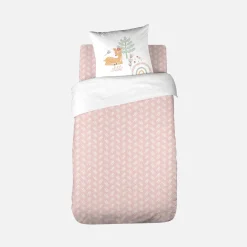 Set biancheria da letto in microfibra reversibile stampata foresta incantata, 140cm