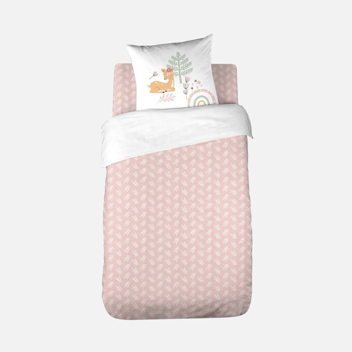 Set biancheria da letto in microfibra reversibile stampata foresta incantata, 140cm