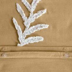 Set biancheria da letto in cotone color senape, 2 posti