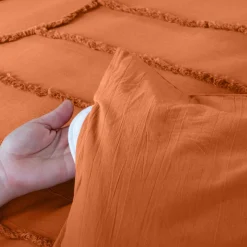 Set biancheria da letto in cotone terracotta, 2 posti