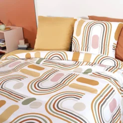Set biancheria da letto reversibile arancione