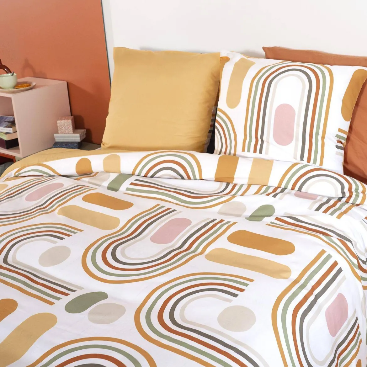 Set biancheria da letto reversibile arancione