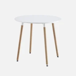 Set da pranzo tondo e 2 sedie, 80cm