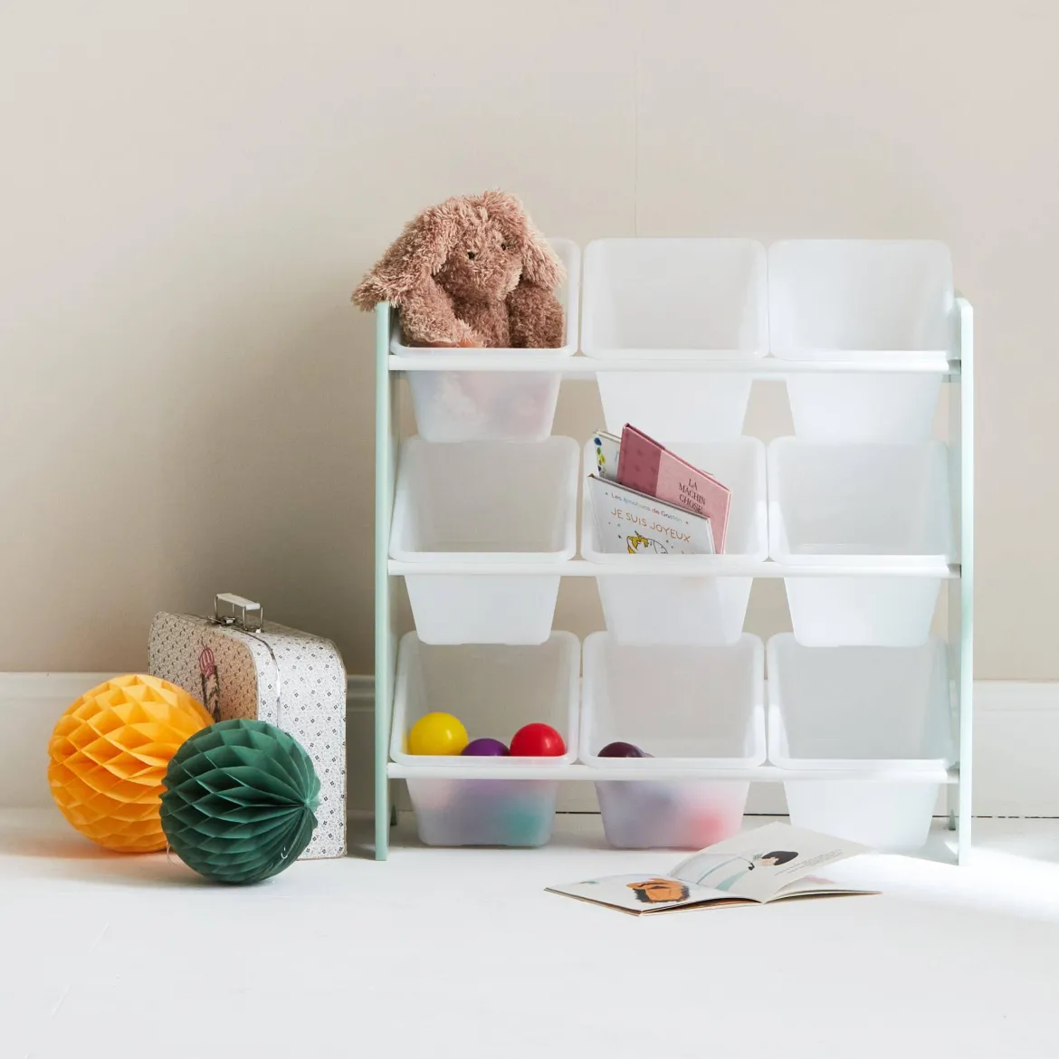Set di 2 armadi per bambini per giocattoli