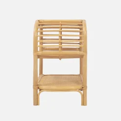 Set di 2 comodini in rattan naturale curvato, 1 vano
