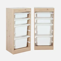Set di 2 mobili per bambini con 4 contenitori