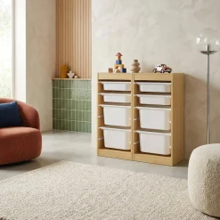 Set di 2 mobili per bambini con 4 contenitori
