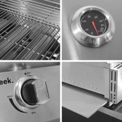 Set di 7 moduli da cucina con barbecue + copertura