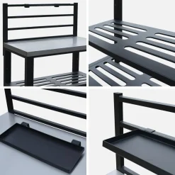 Set di 7 moduli da cucina con barbecue + copertura