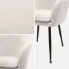 Set di 4 poltrone riccia con gambe in metallo